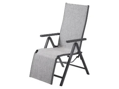 Fotel aluminiowy składany Houston, antracyt/ jasnoszary