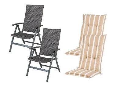 Zestaw 2 aluminiowych foteli ogrodowych Valencia z 2 poduszkami
